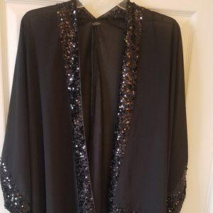 Kimono with Sequins One Size Fits Most Black w/Black Sequins